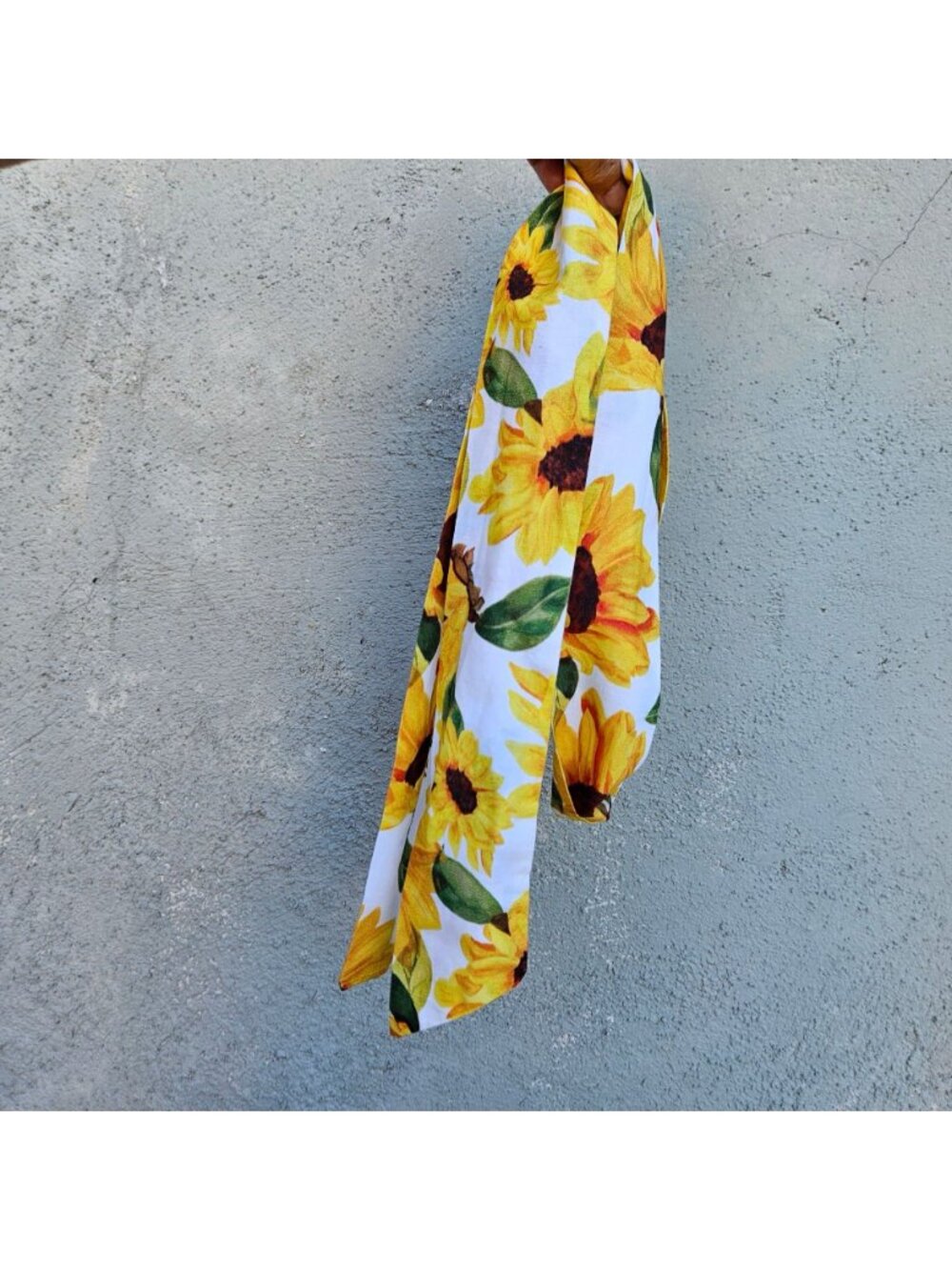 Vintage 90s French Sunflower Print Cotton Sundress Size M - Picture 8 of 16